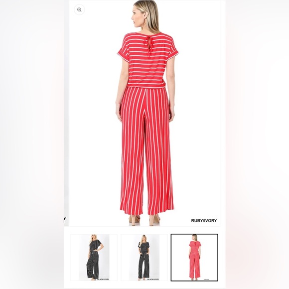 Zenana Only Exception Full Size Striped Jumpsuit